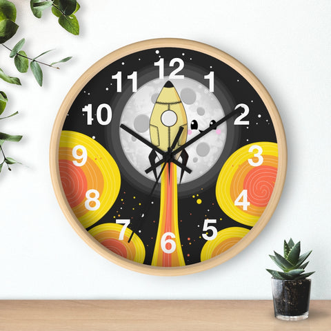 Moon Blast Off! Wall Clock