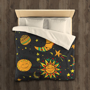 Moon, stars and sun duvet cover