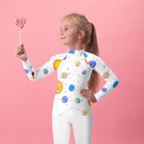 Solar System Pattern Kids Rash Guard - Krokoneil